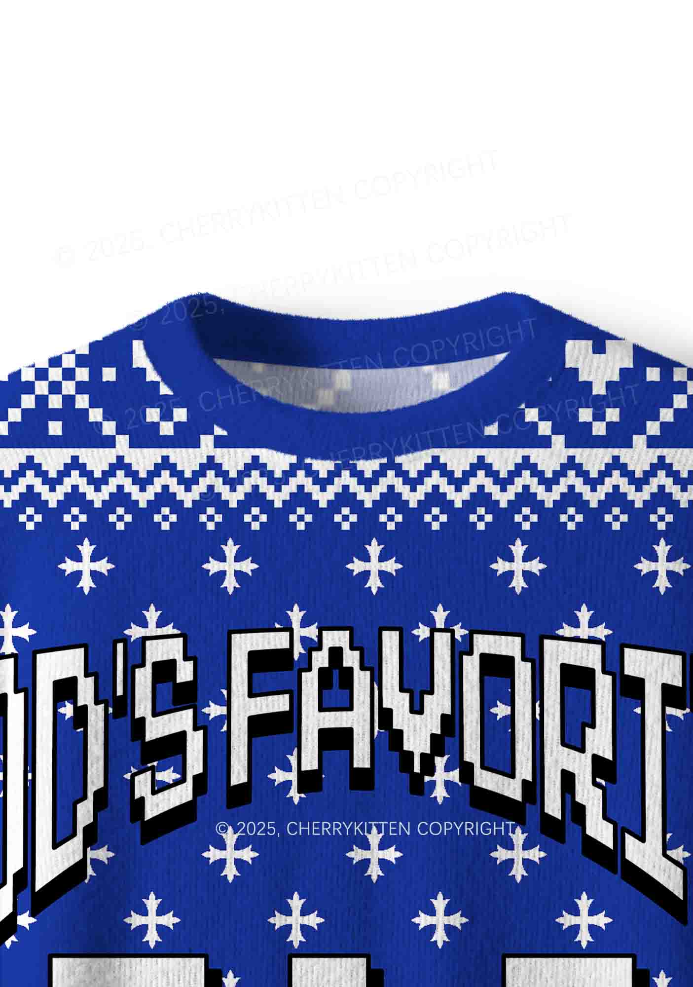 Blue Gods Favorite Fag Pride Y2K Christmas Knit Sweatshirt Cherrykitten