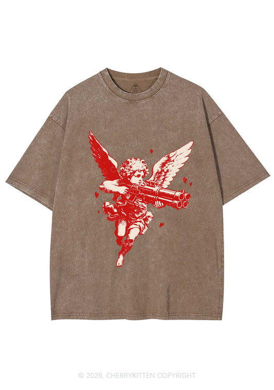 Rebel Cupid Valentine's Day Y2K Shirts Washed Tee Cherrykitten