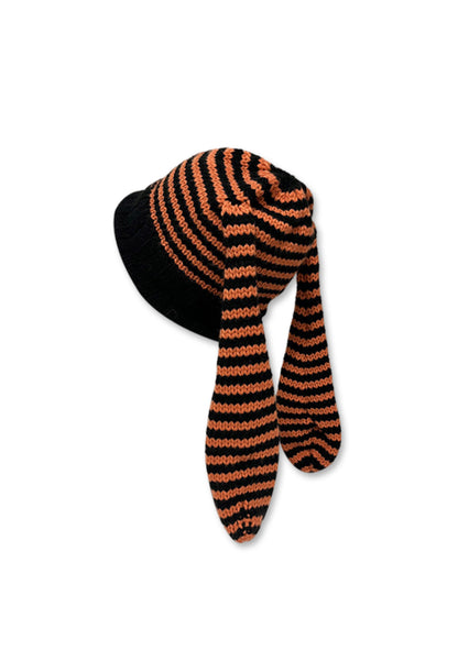 Bunny Ears Striped Y2K Knitted Hat Cherrykitten