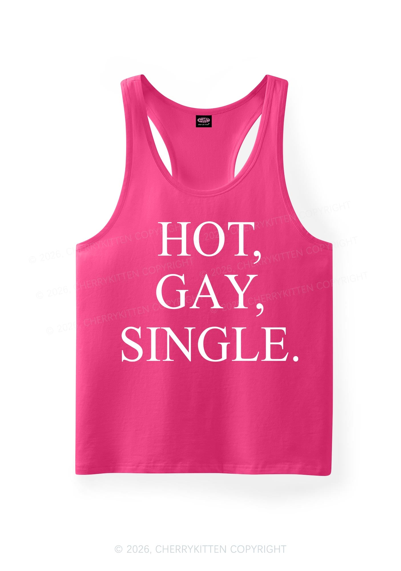 Hot Gay Single Pride Y2K Men Racerback Tank Top Cherrykitten