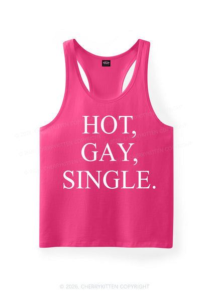 Hot Gay Single Pride Y2K Men Racerback Tank Top Cherrykitten