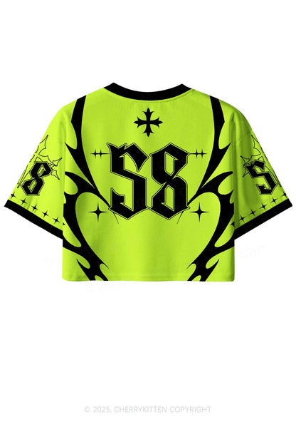 Custom Lime Green Cxxt Y2K Crop Sport Jersey Shirts Cherrykitten