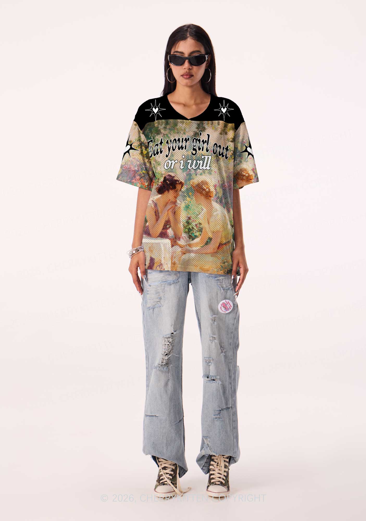 Eat Your Girl Out Or I Will Pride Y2K Sport Jersey Shirts Cherrykitten