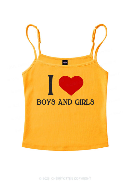 I Love Boys And Girls Pride Y2K Spaghetti Strap Cami Cherrykitten
