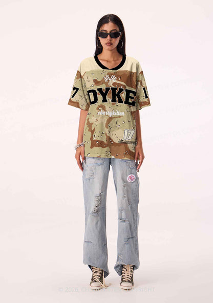 Dyke Camouflage Pride Y2K Sport Jersey Shirts Cherrykitten