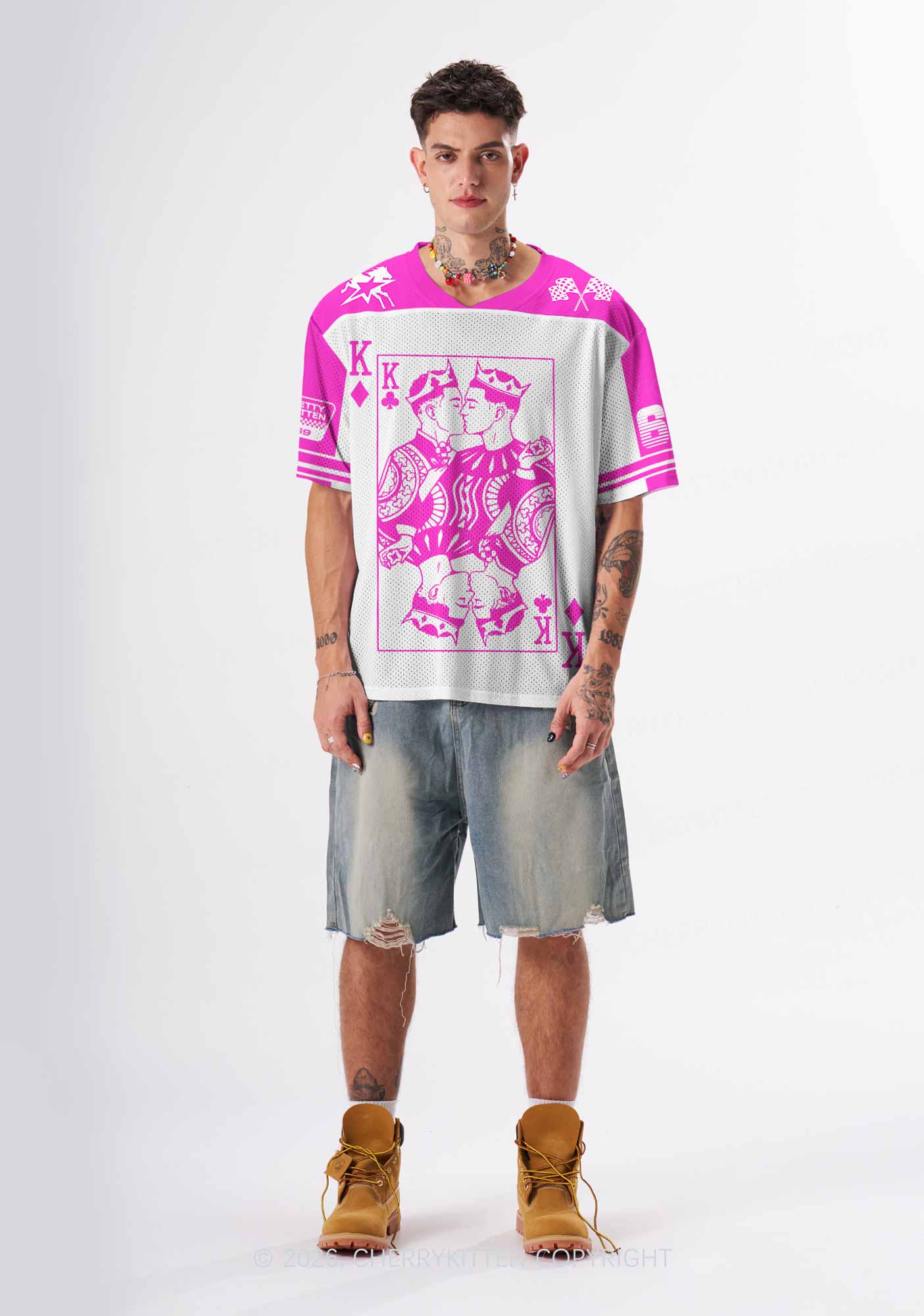 Hot Pink Gay King Pride Y2K Sport Jersey Shirts Cherrykitten