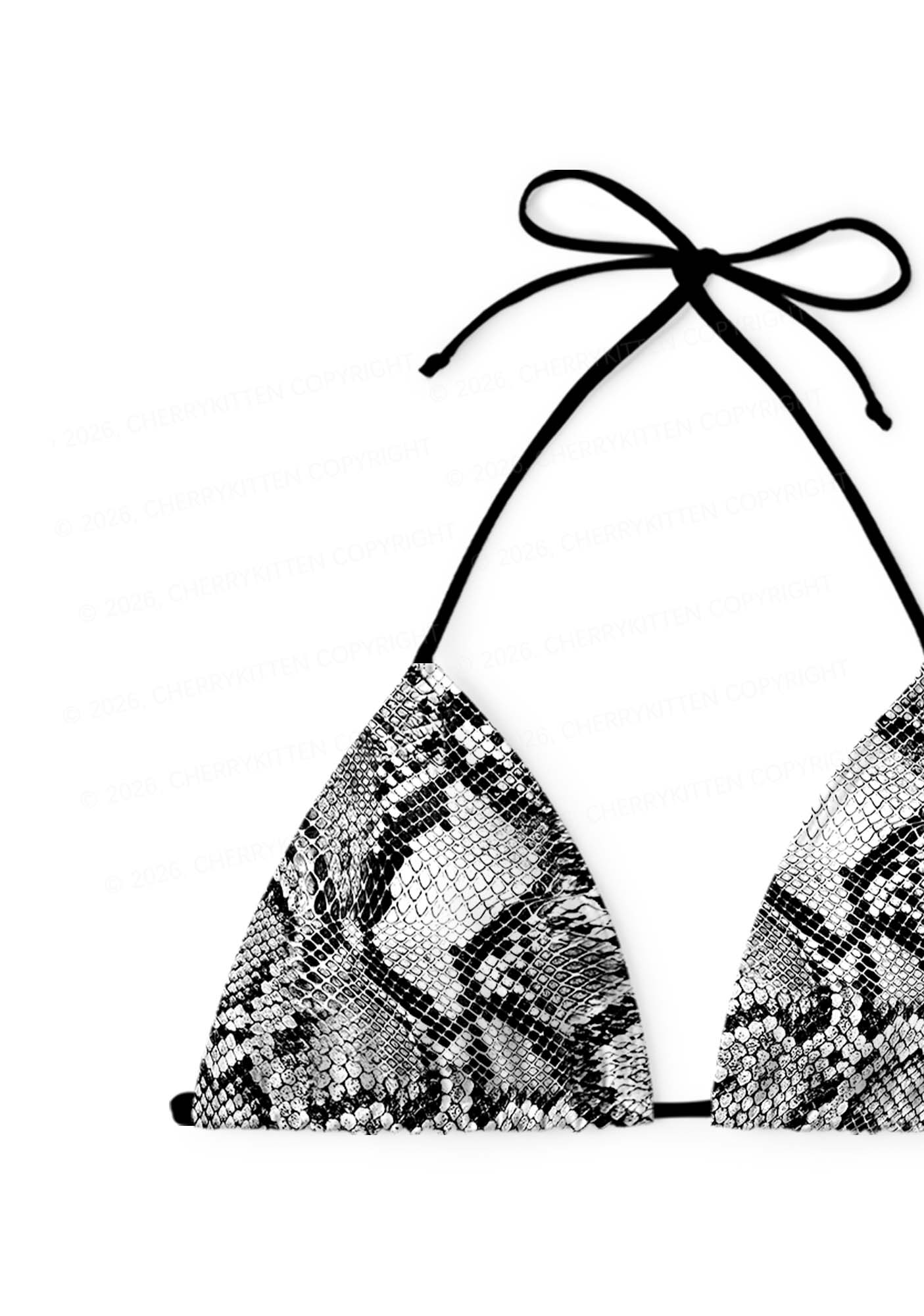 Black Snake Skin Pattern Y2K Print Bikini Set Cherrykitten