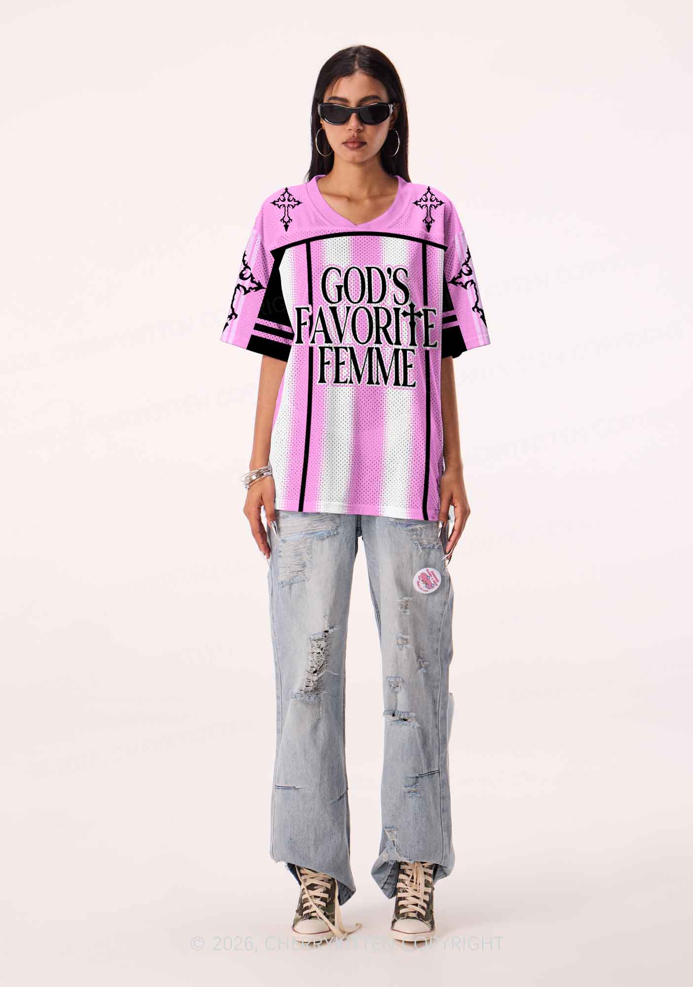 Gods Favorite Femme Pride Y2K Sport Jersey Shirts Cherrykitten