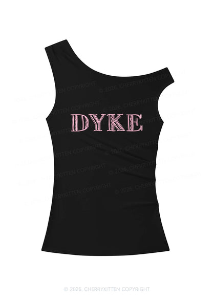 DYKE Y2K Off Shoulder Tank Top Cherrykitten