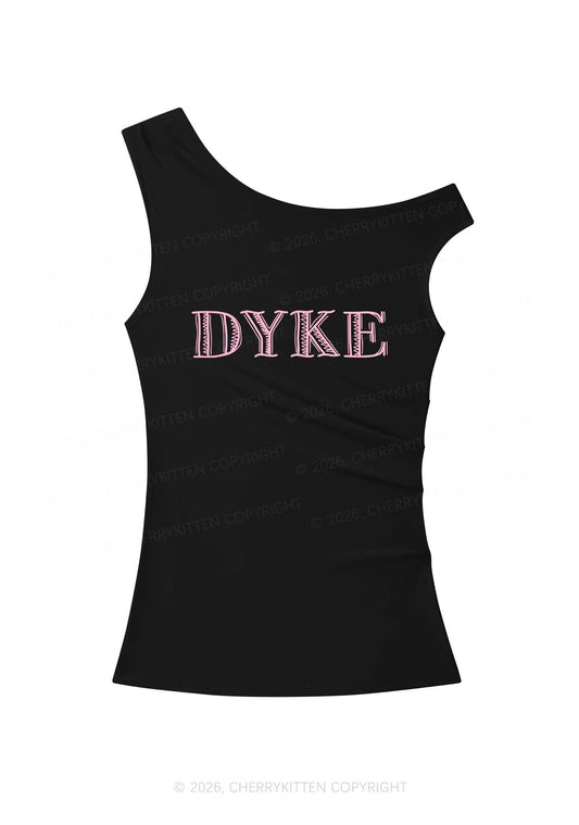 DYKE Y2K Off Shoulder Tank Top Cherrykitten