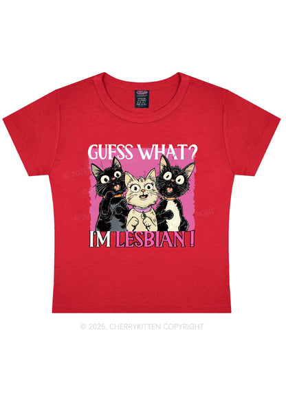 Im Lesbian Cat Pride Y2K Baby Tee Cherrykitten