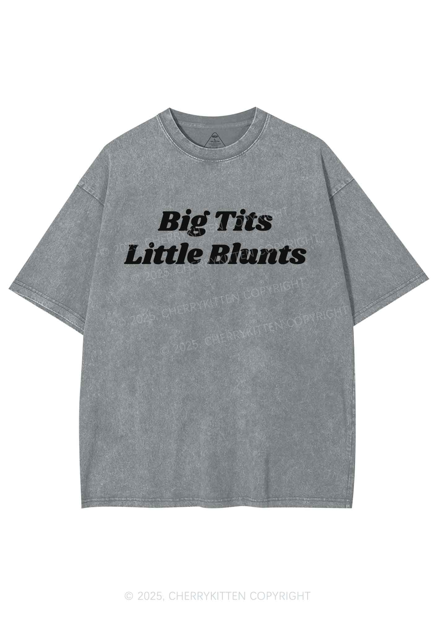 Big Txts Little Blunts Y2K Shirts Washed Tee Cherrykitten