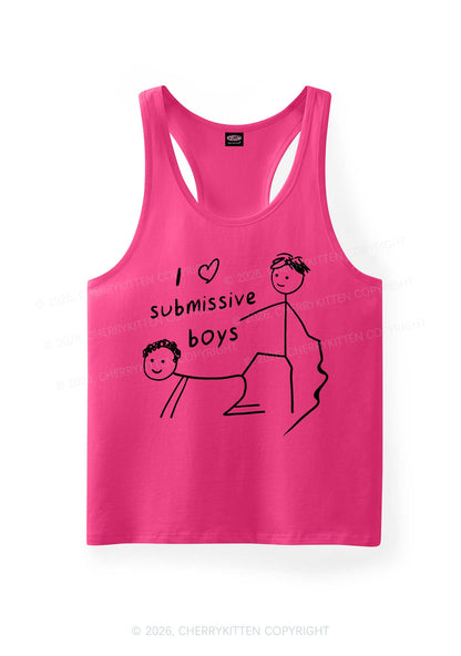 I Love S Gay Boys Pride Y2K Men Racerback Tank Top Cherrykitten