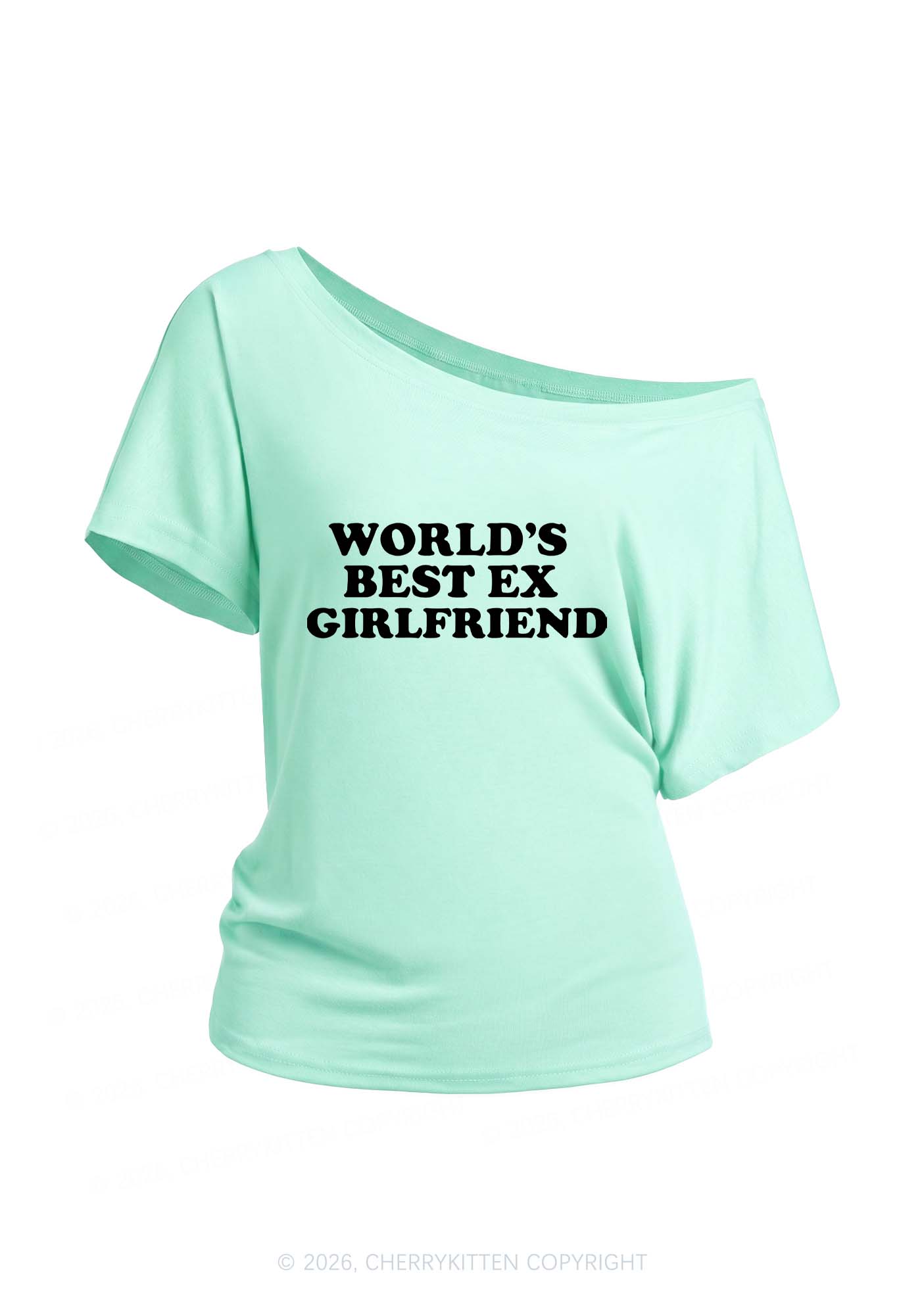 Best Ex Girlfriend Y2K Off Shoulder Tee Cherrykitten