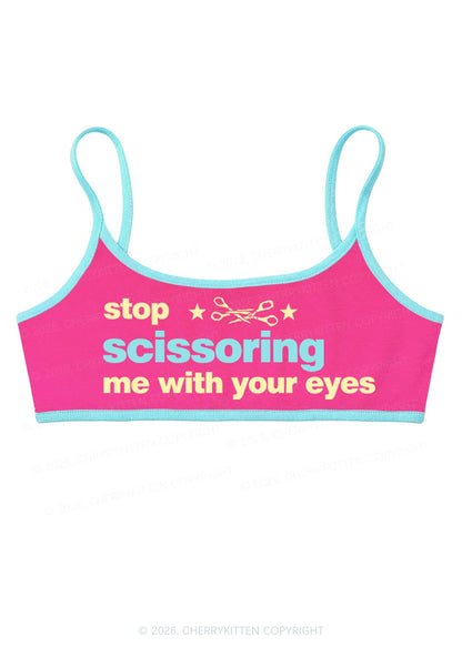 Stop Scissoring Me Pride Y2K Super Crop Cami Cherrykitten