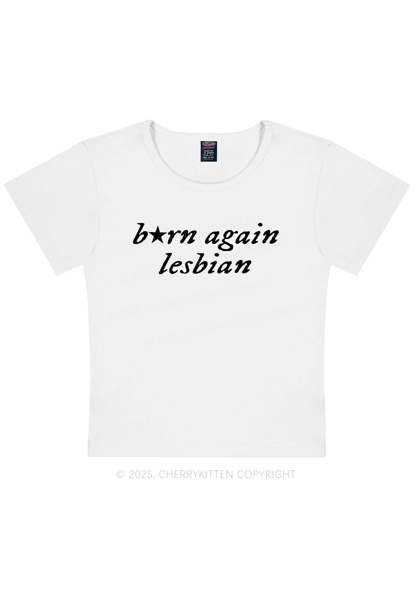 Born Again Lesbian Y2K Baby Tee Cherrykitten