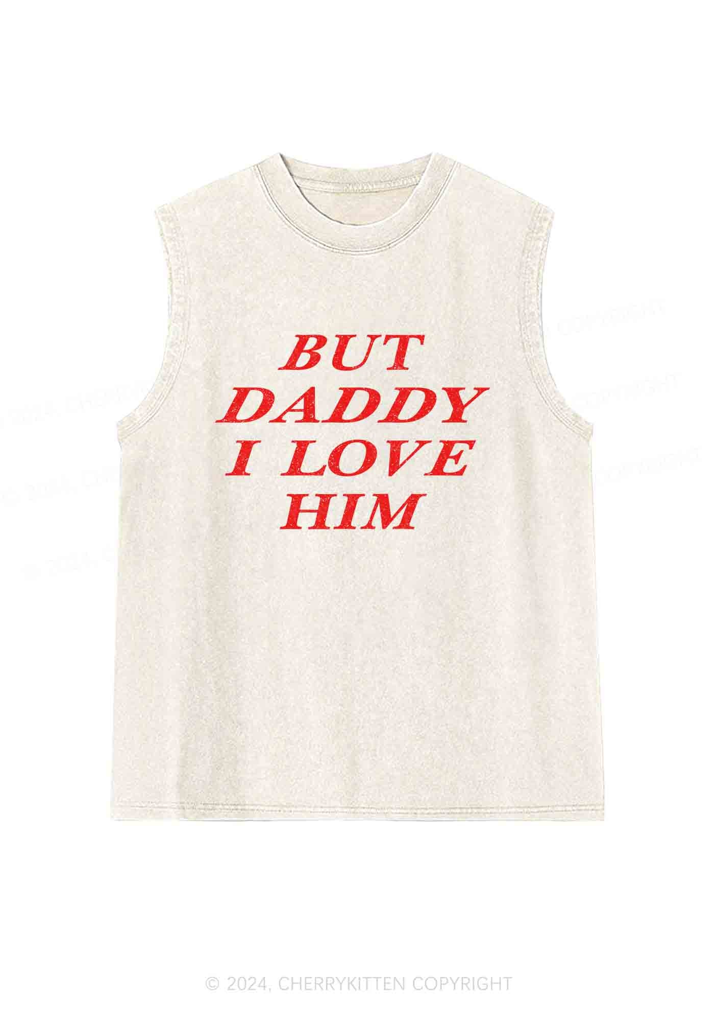 But Daddy I Love Him Y2K Washed Tank Cherrykitten