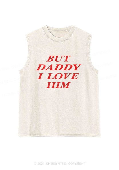 But Daddy I Love Him Y2K Washed Tank Cherrykitten