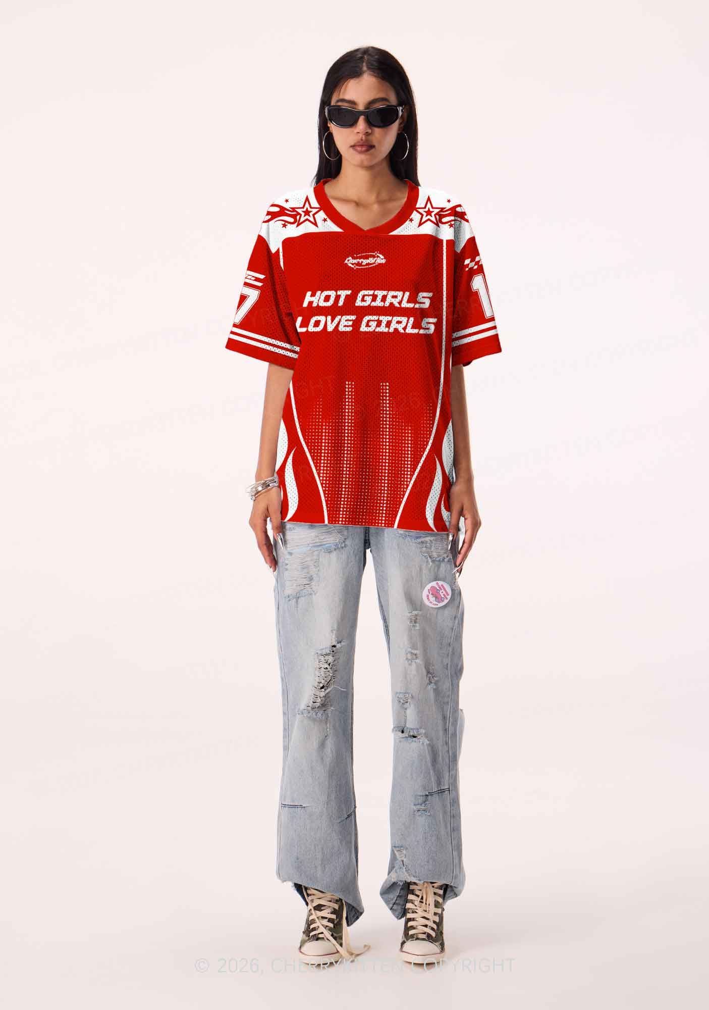 Hot Girls Love Girls Pride Y2K Sport Jersey Shirts Cherrykitten