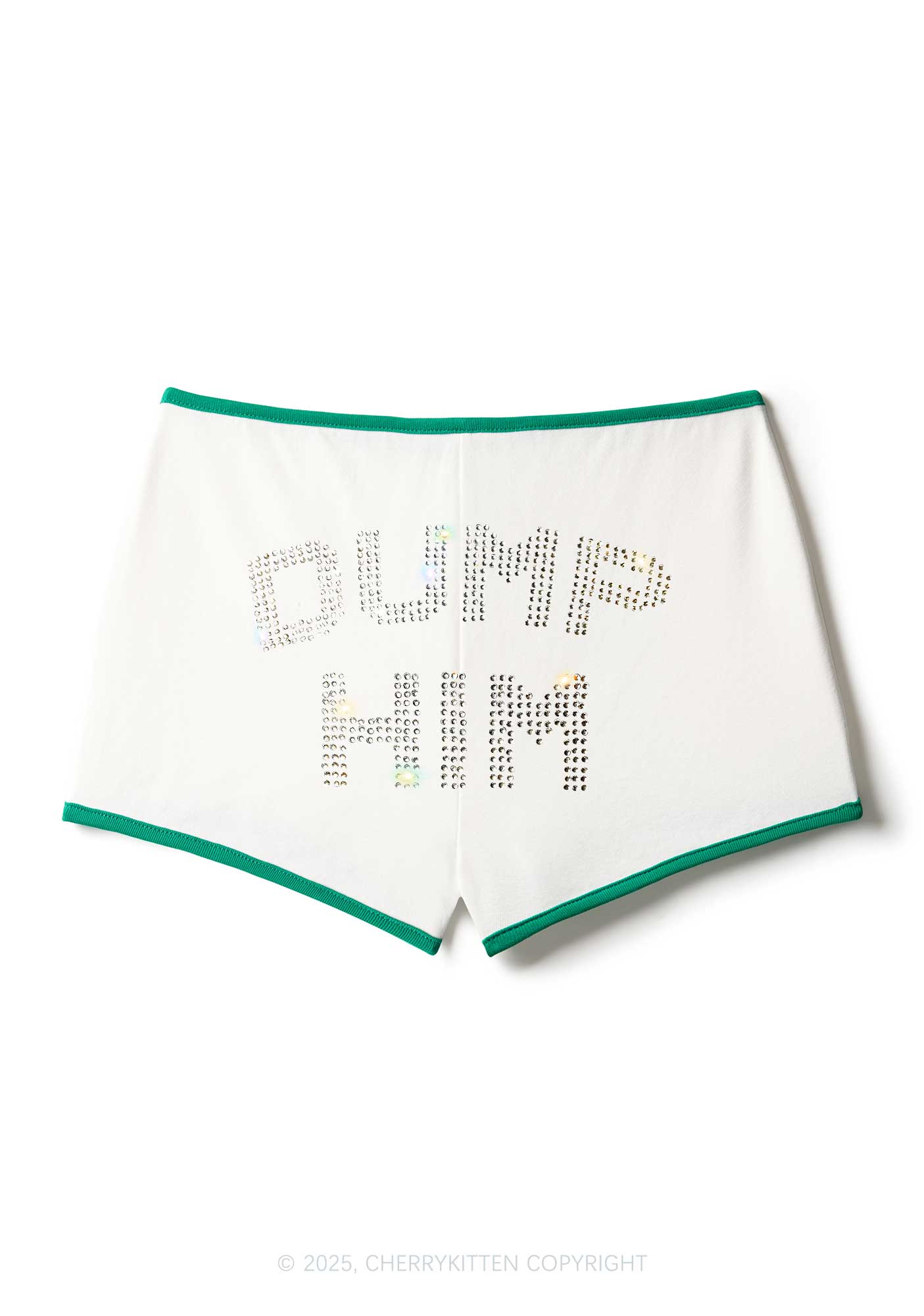 Rhinestone Dump Him Y2K Booty Shorts Cherrykitten