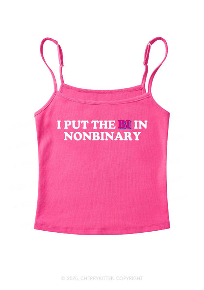 I Put The Bi In Nonbinary Pride Y2K Spaghetti Strap Cami Cherrykitten