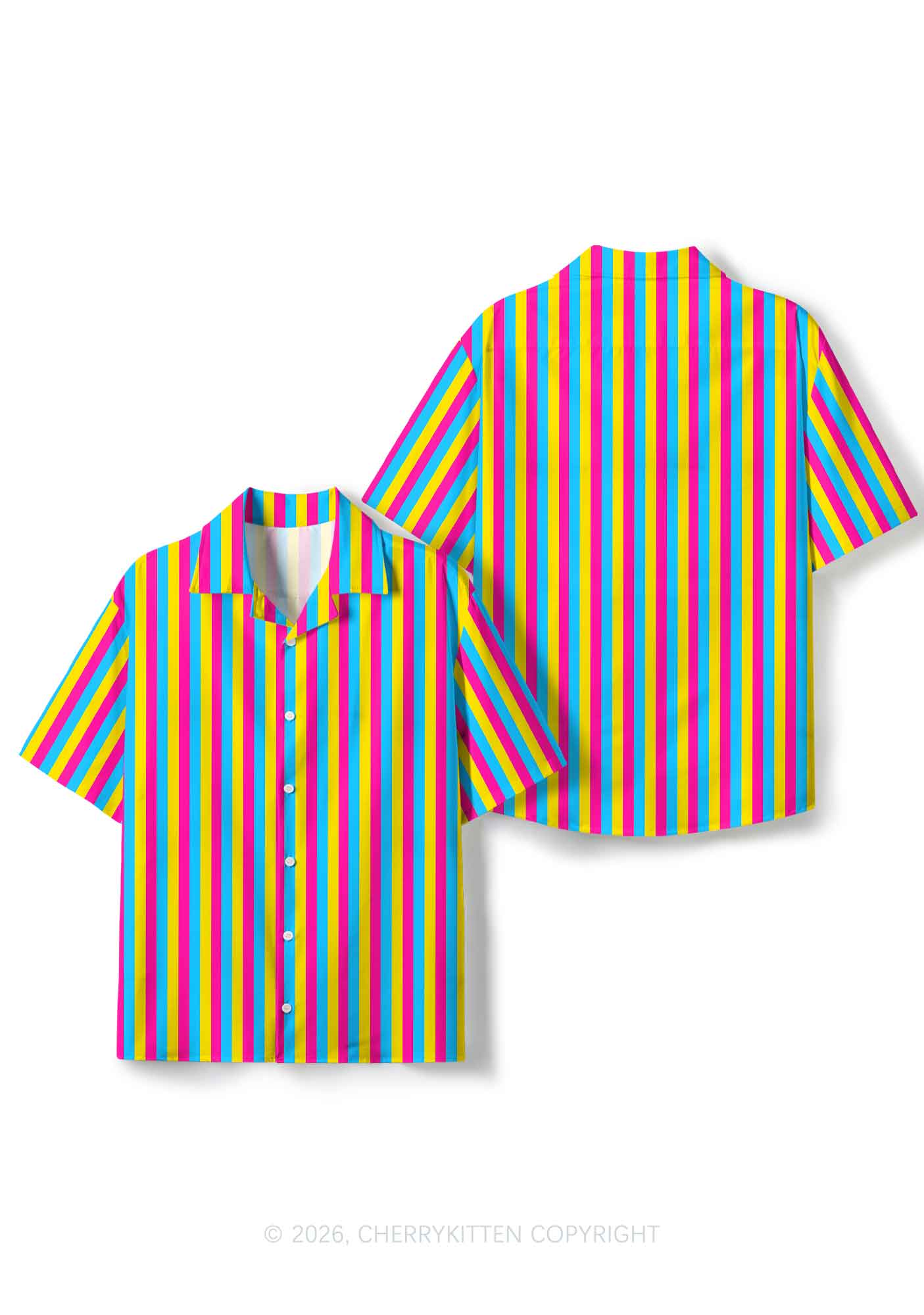 Pansexuality Flag Pride Y2K Print Shirt Cherrykitten