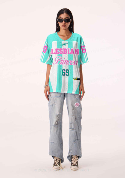 Mint Green Lesbian Princess Pride Y2K Sport Jersey Shirts Cherrykitten
