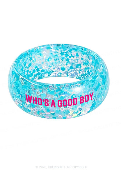 Whos A Good Boy Y2K Cuff Bangle Cherrykitten