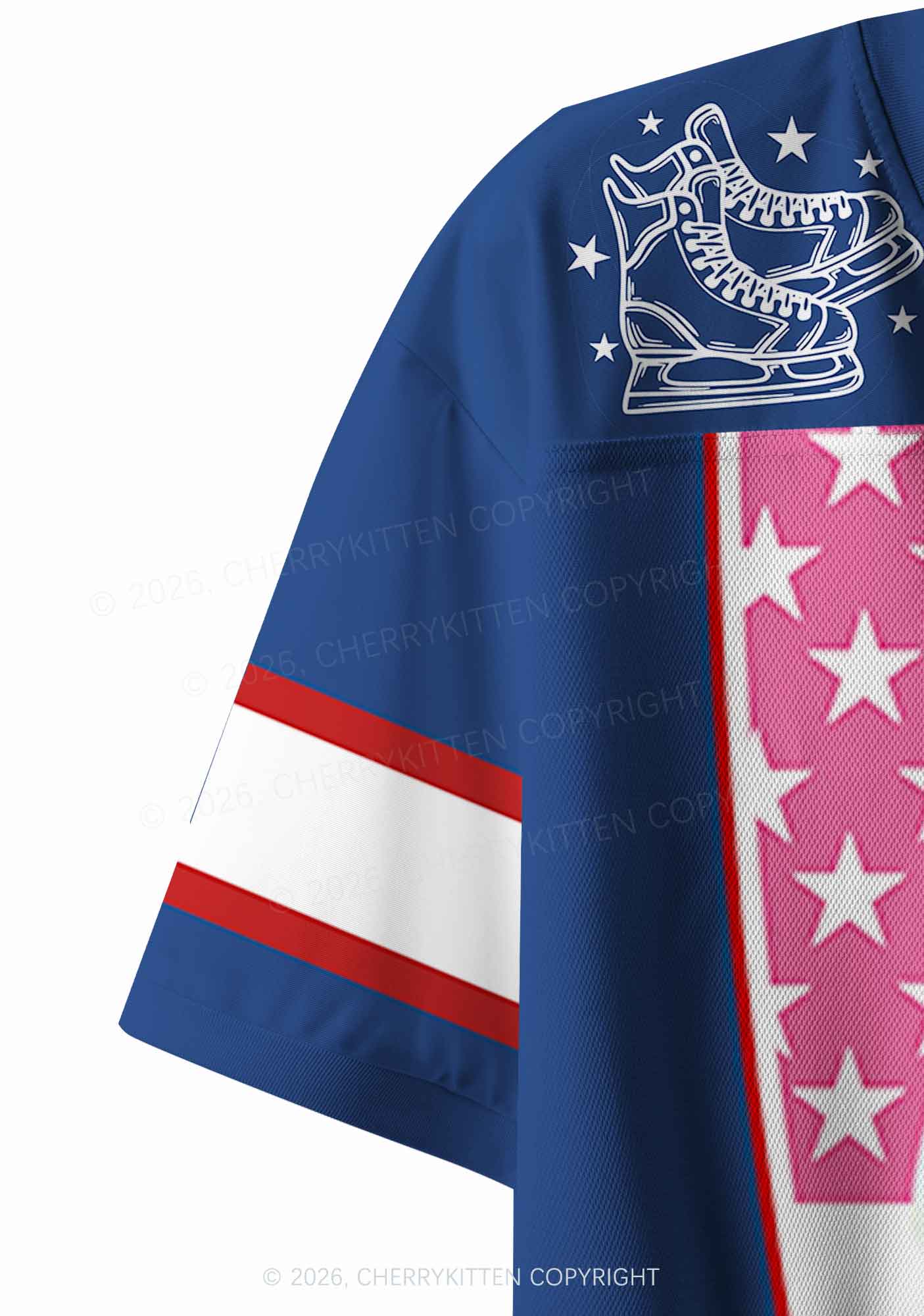 Retro Blue Kissing HR Y2K Crop Sport Jersey Shirts Cherrykitten