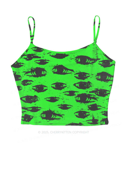 Eyes On Bright Green Y2K Mesh Cami Tank Cherrykitten