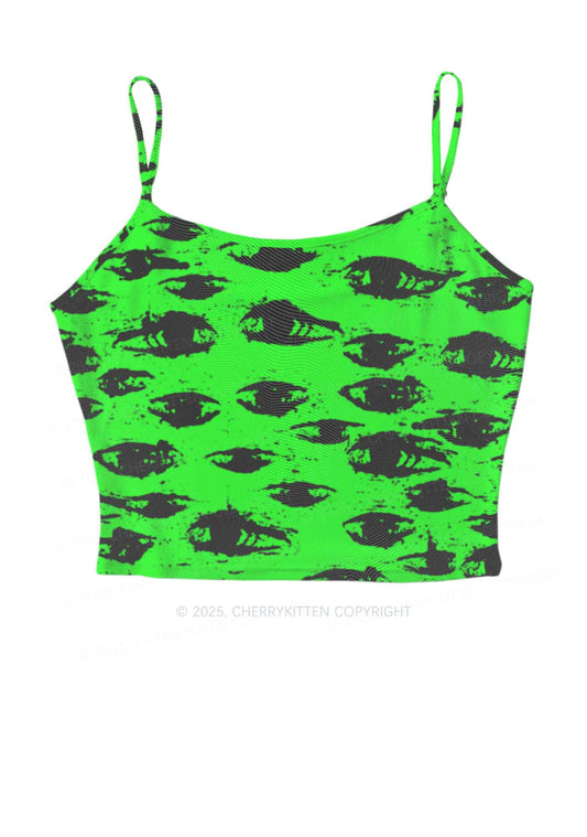 Eyes On Bright Green Y2K Mesh Cami Tank Cherrykitten