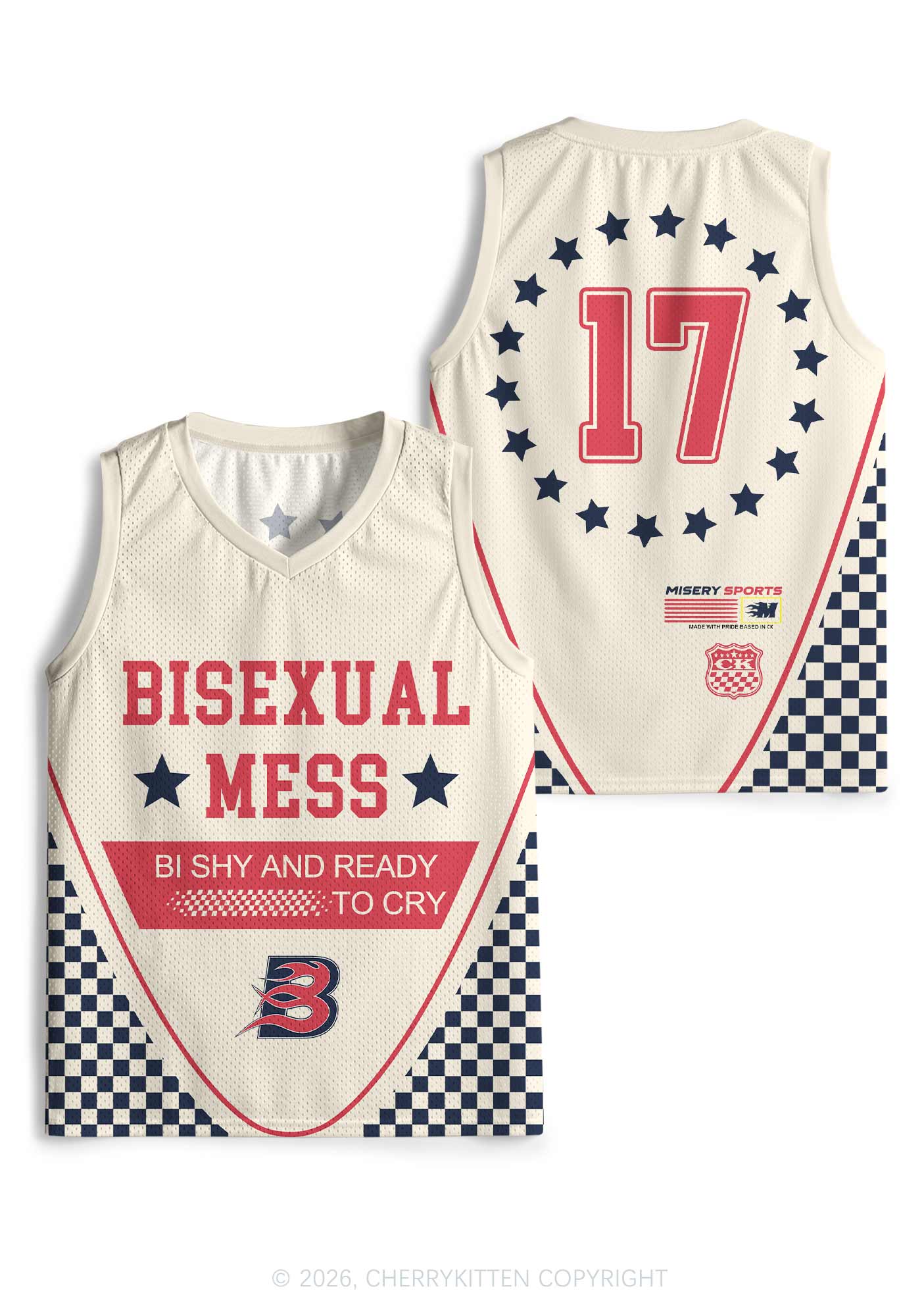 Bisexual Mess Pride Y2K Sport Jersey Tank Cherrykitten