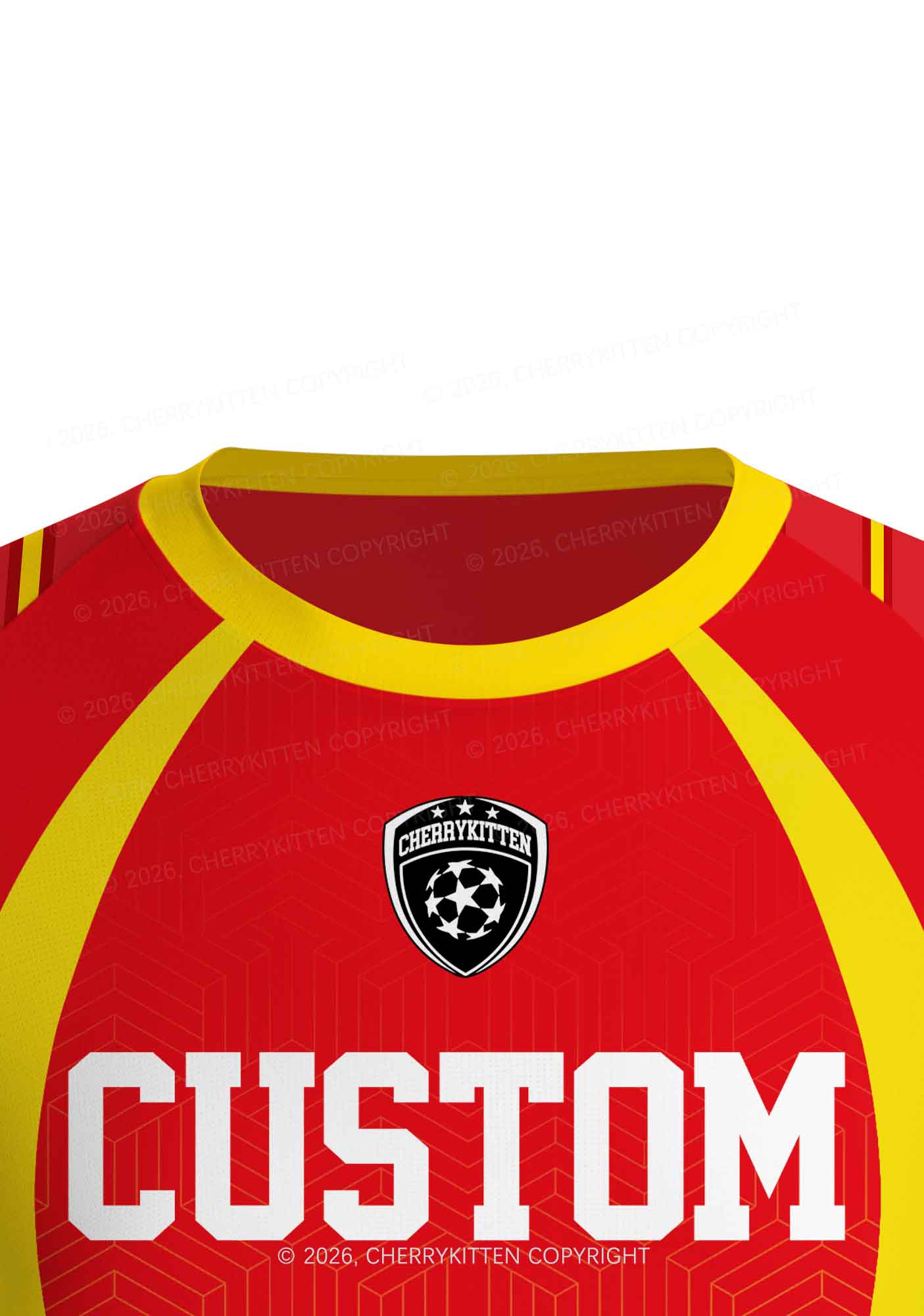 Custom Red Yellow Geometric Y2K Football Jersey Shirts Cherrykitten