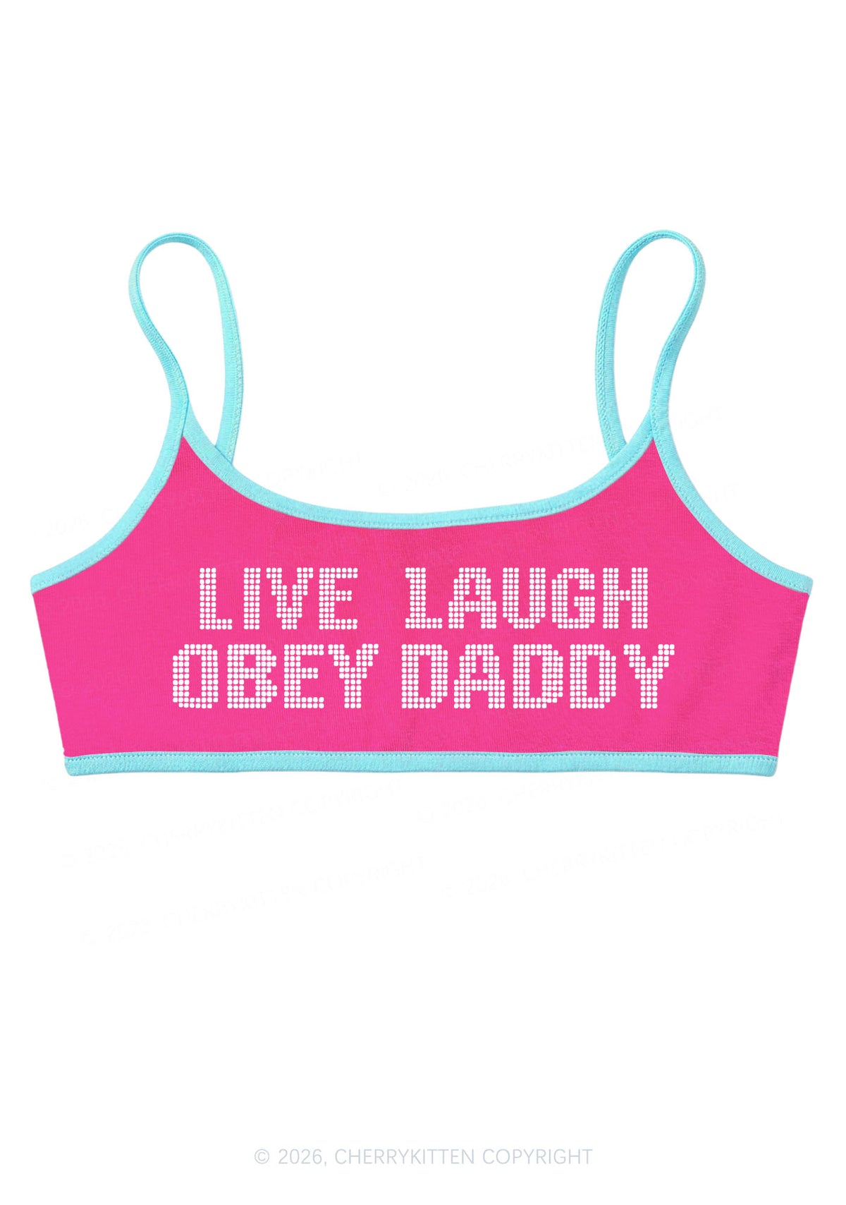 Live Laugh Obey Daddy Y2K Super Crop Cami Cherrykitten