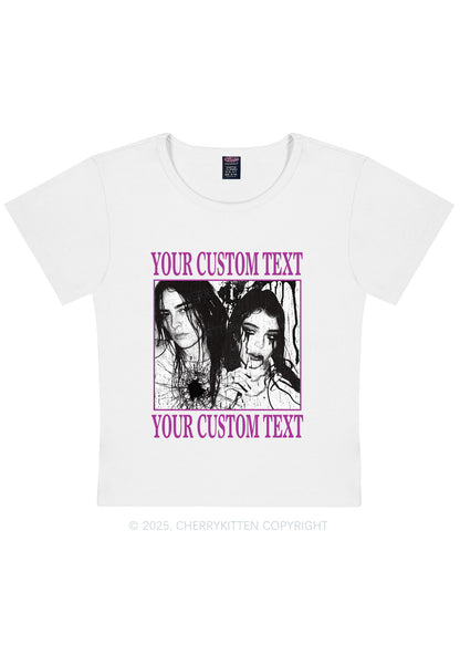 Custom Halloween Creepy Couple Y2K Baby Tee Cherrykitten