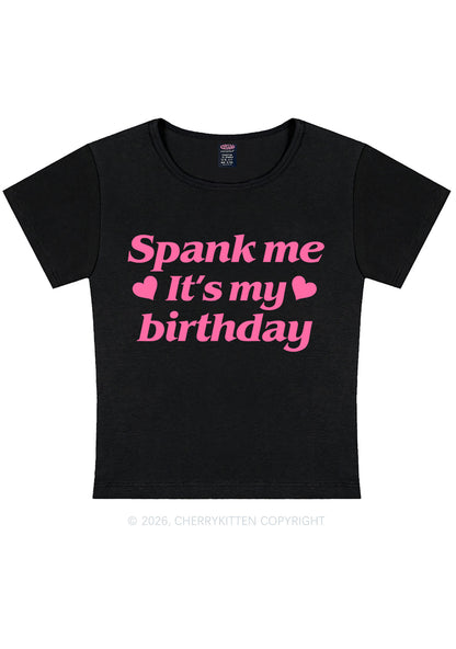 Spank Me Its My Birthday Heart Y2K Baby Tee Cherrykitten