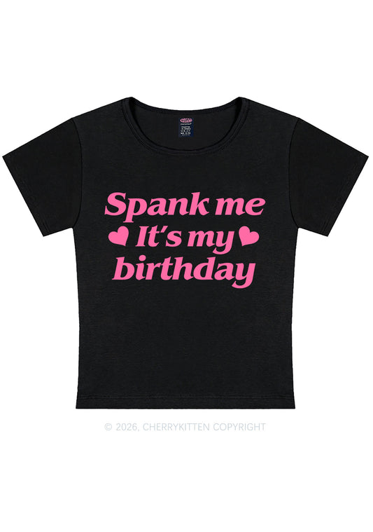 Spank Me Its My Birthday Heart Y2K Baby Tee Cherrykitten