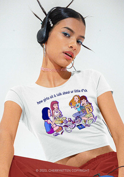 Girls Sit&Talk Y2K Baby Tee Cherrykitten