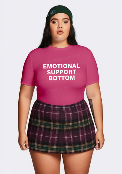 Curvy Emotional Support Bottom Pride Y2K Baby Tee Cherrykitten