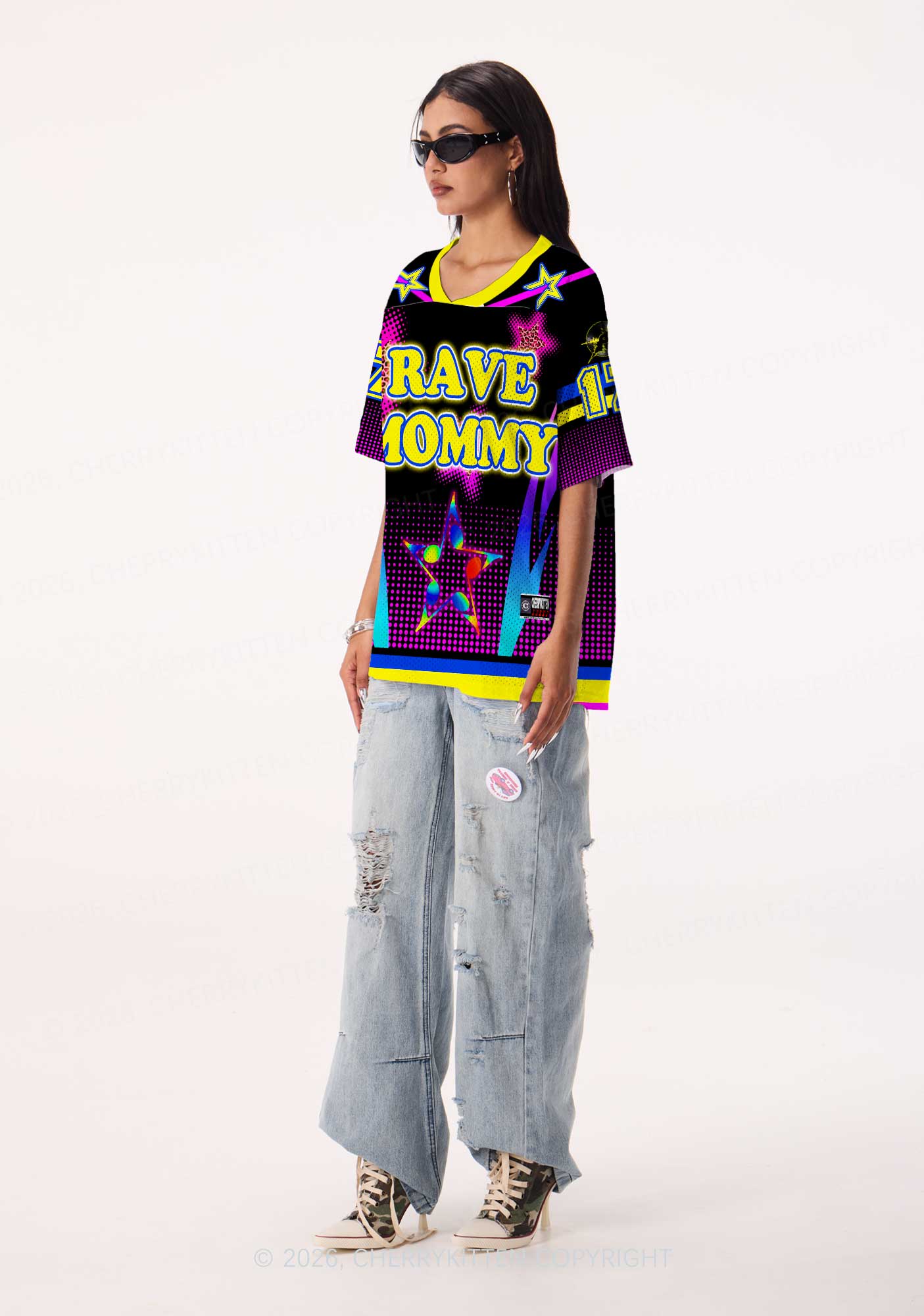 Rave Mommy Star Y2K Sport Jersey Shirts Cherrykitten