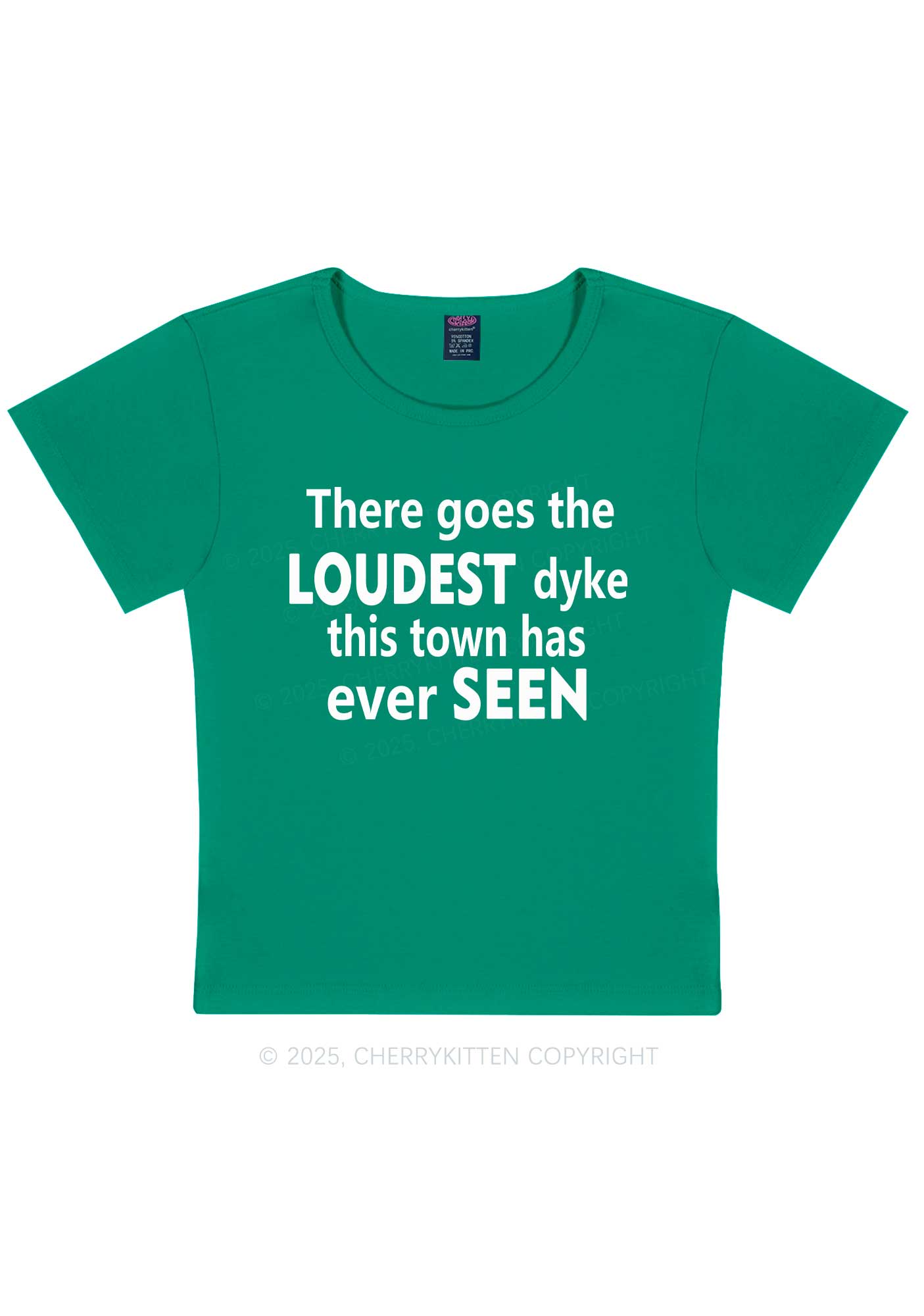 The Loudest Dyke Y2K Baby Tee Cherrykitten