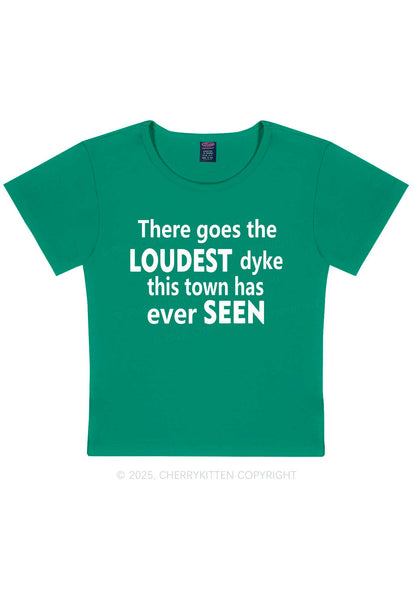The Loudest Dyke Y2K Baby Tee Cherrykitten