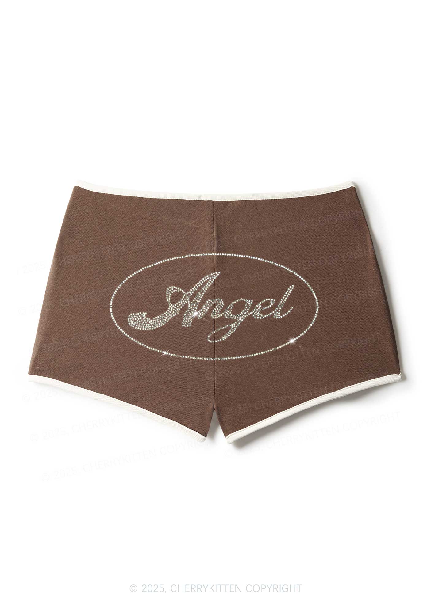 Rhinestone Angel Y2K Booty Shorts Cherrykitten