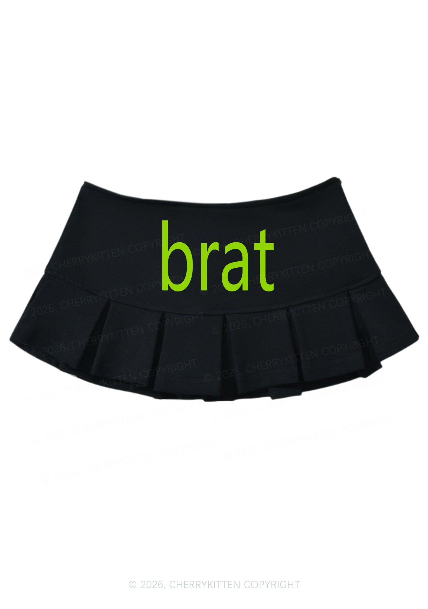 Green Brat Y2K Mini Pleated Skirts Cherrykitten