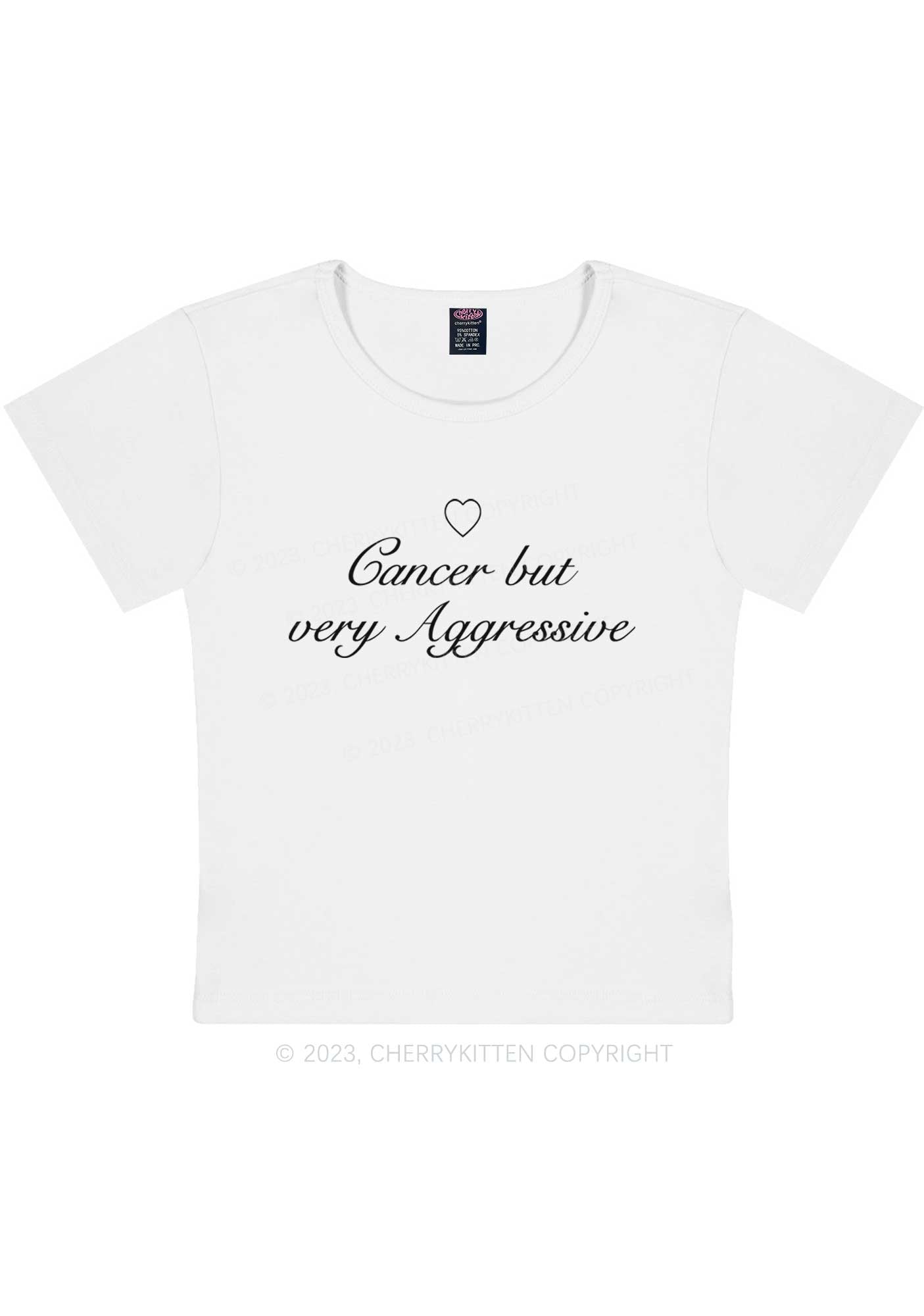 Curvy Cancer But Very Aggressive Y2K Baby Tee Cherrykitten