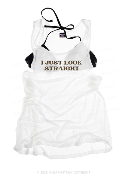 I Just Look Straight Pride Y2K Sheer Boyfriend Tank Cherrykitten