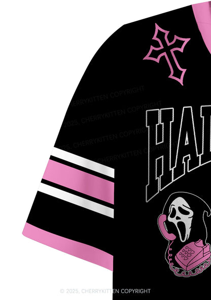 Halloween Custom Horror Call Y2K Crop Sport Jersey Shirts Cherrykitten