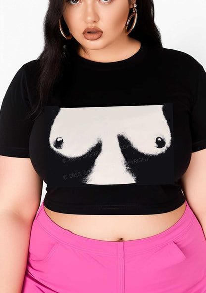 Curvy Txts In Frame Y2K Baby Tee Cherrykitten
