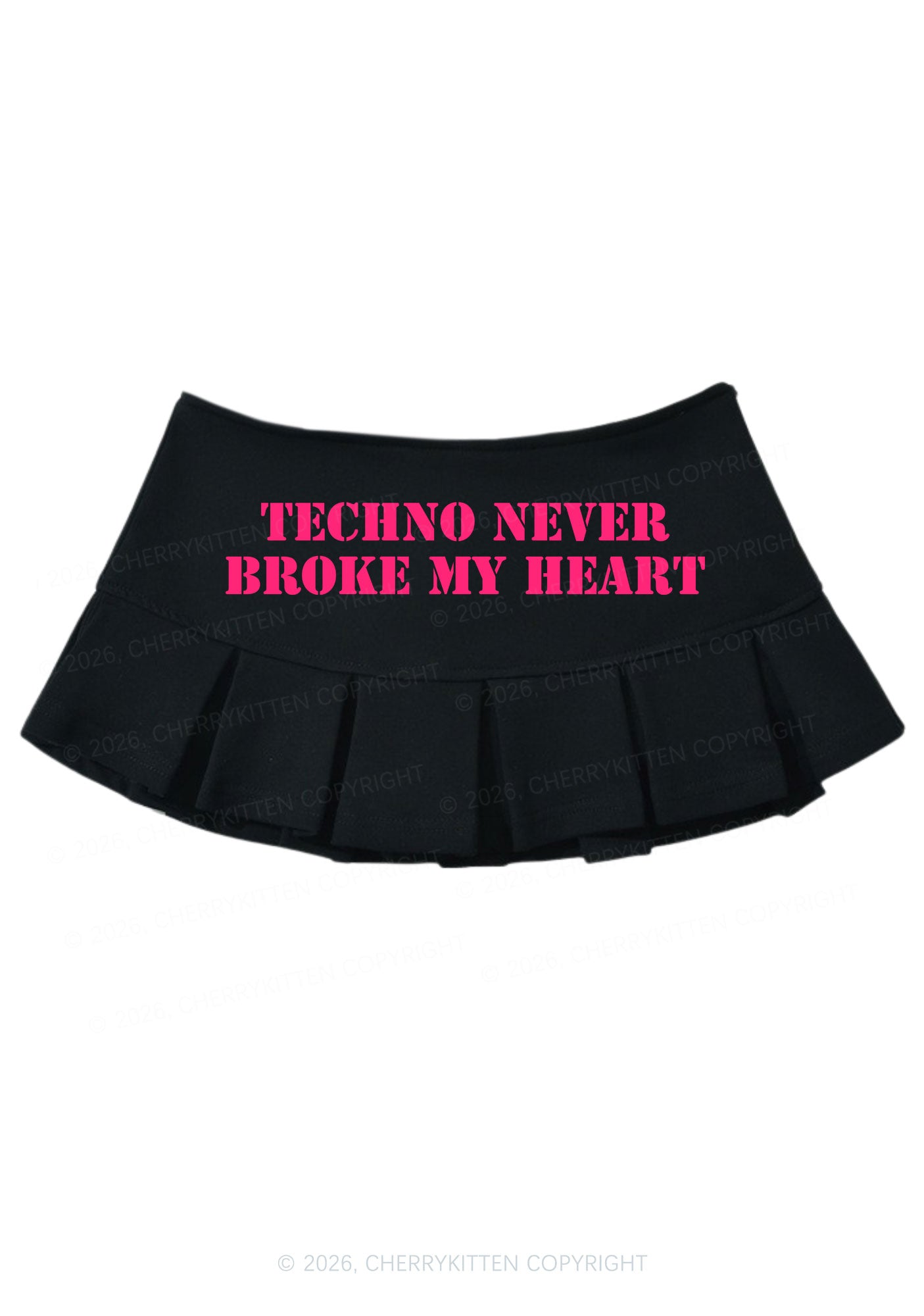 Techno Heart Y2K Mini Pleated Skirts Cherrykitten