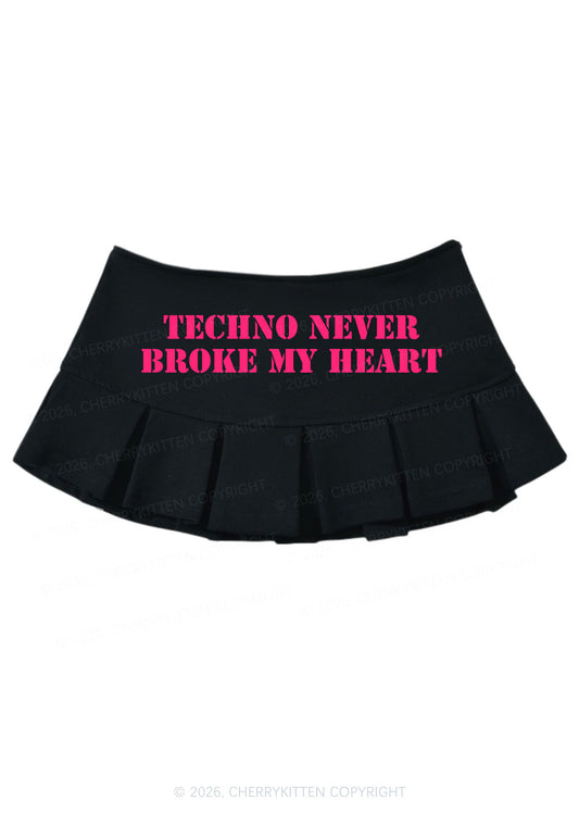 Techno Heart Y2K Mini Pleated Skirts Cherrykitten
